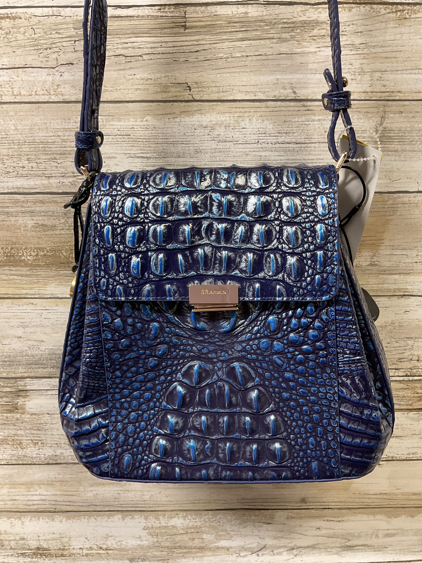 Crossbody Designer By Brahmin In Blue, Size:Small