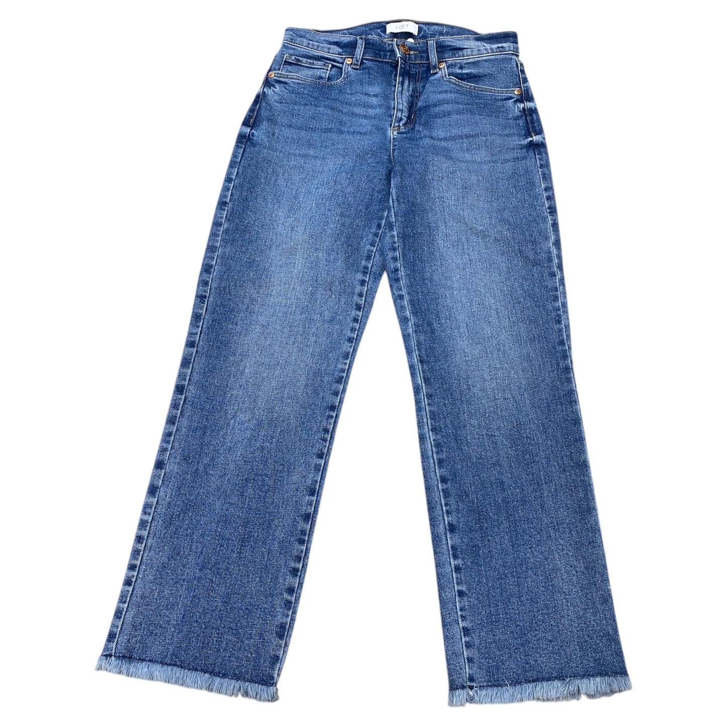 Jeans Cropped By Loft In Blue Denim, Size:0