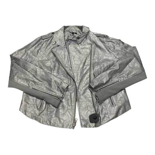 Jacket Moto By Torrid In Silver, Size:L