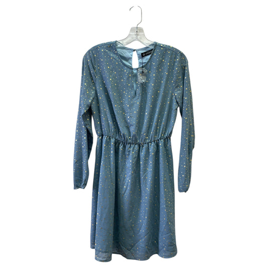 Dress Casual Midi By Allegra K In Blue & Gold, Size:S