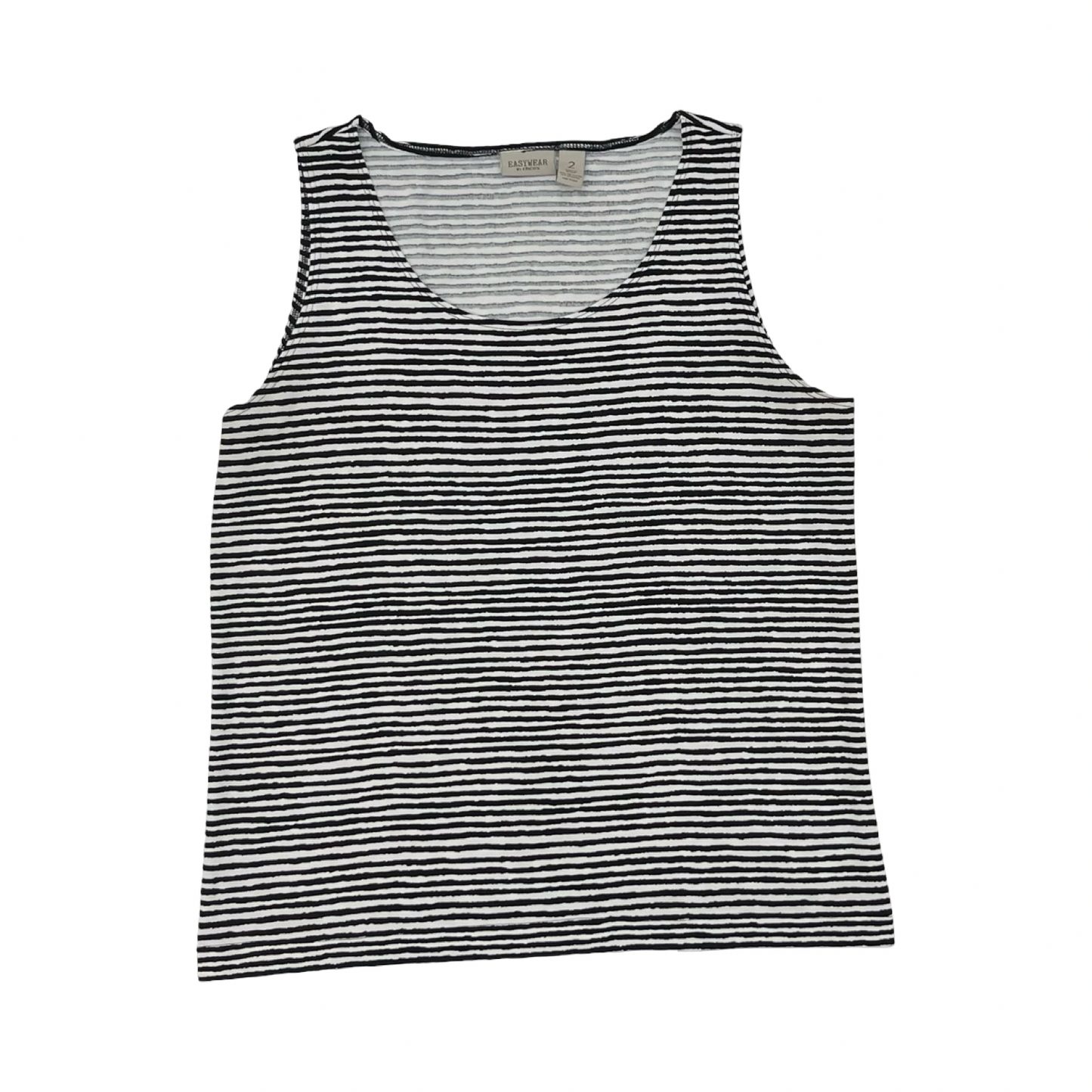 Blouse Sleeveless By Chicos In Black & White, Size:L