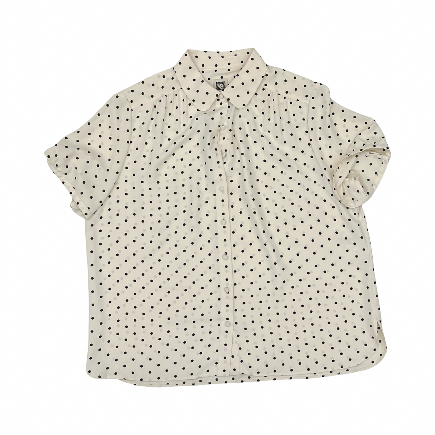 Blouse Ss By Anne Klein In Polkadot Pattern, Size:Xl