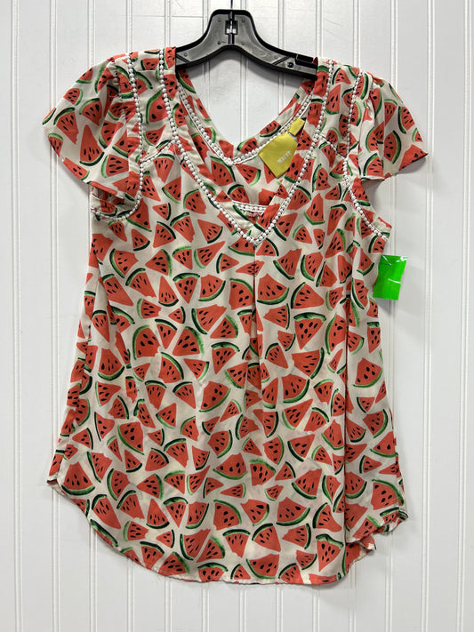 Top Ss By Maeve In Cream & Pink, Size:6