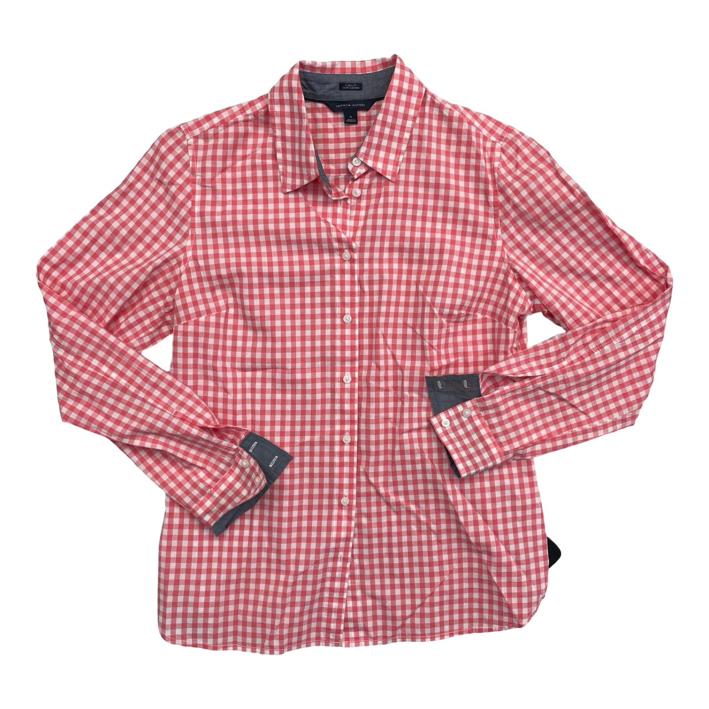 Top Ls By Tommy Hilfiger In Checkered Pattern, Size:M