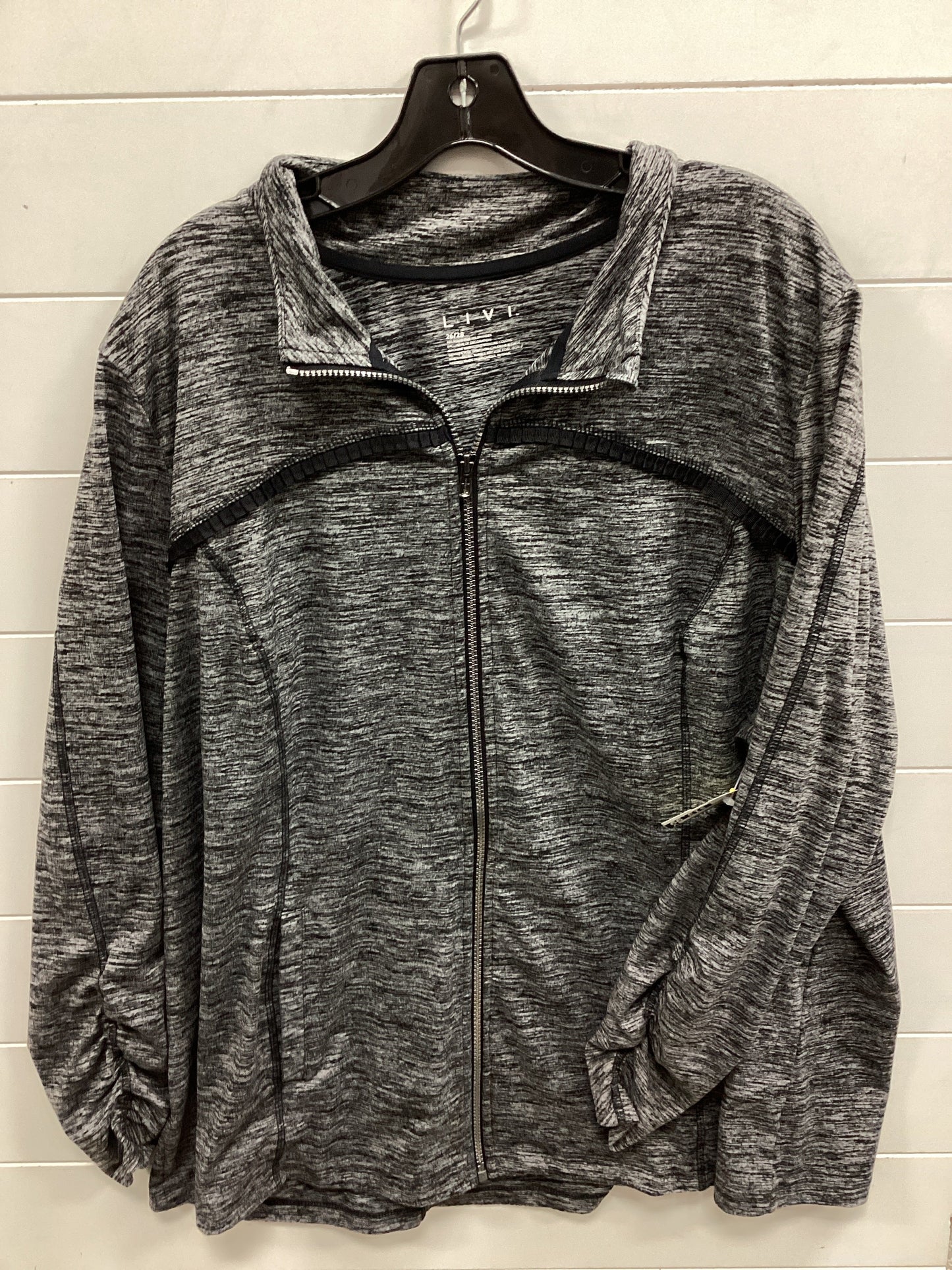 Athletic Jacket By Livi Active In Grey, Size:3X