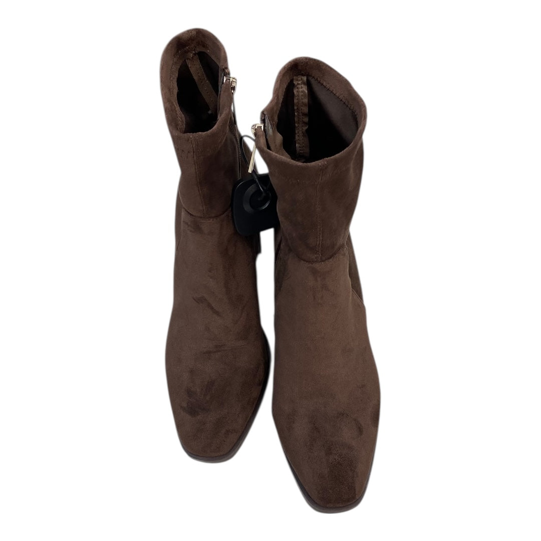 Boots Ankle Heels By Anne Klein In Brown, Size:9