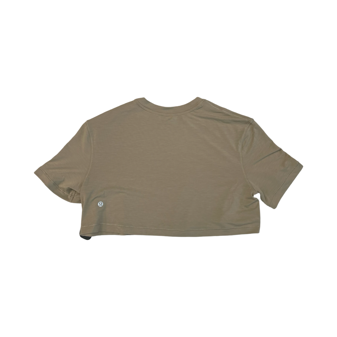 Athletic Top Ss By Lululemon In Tan, Size:S