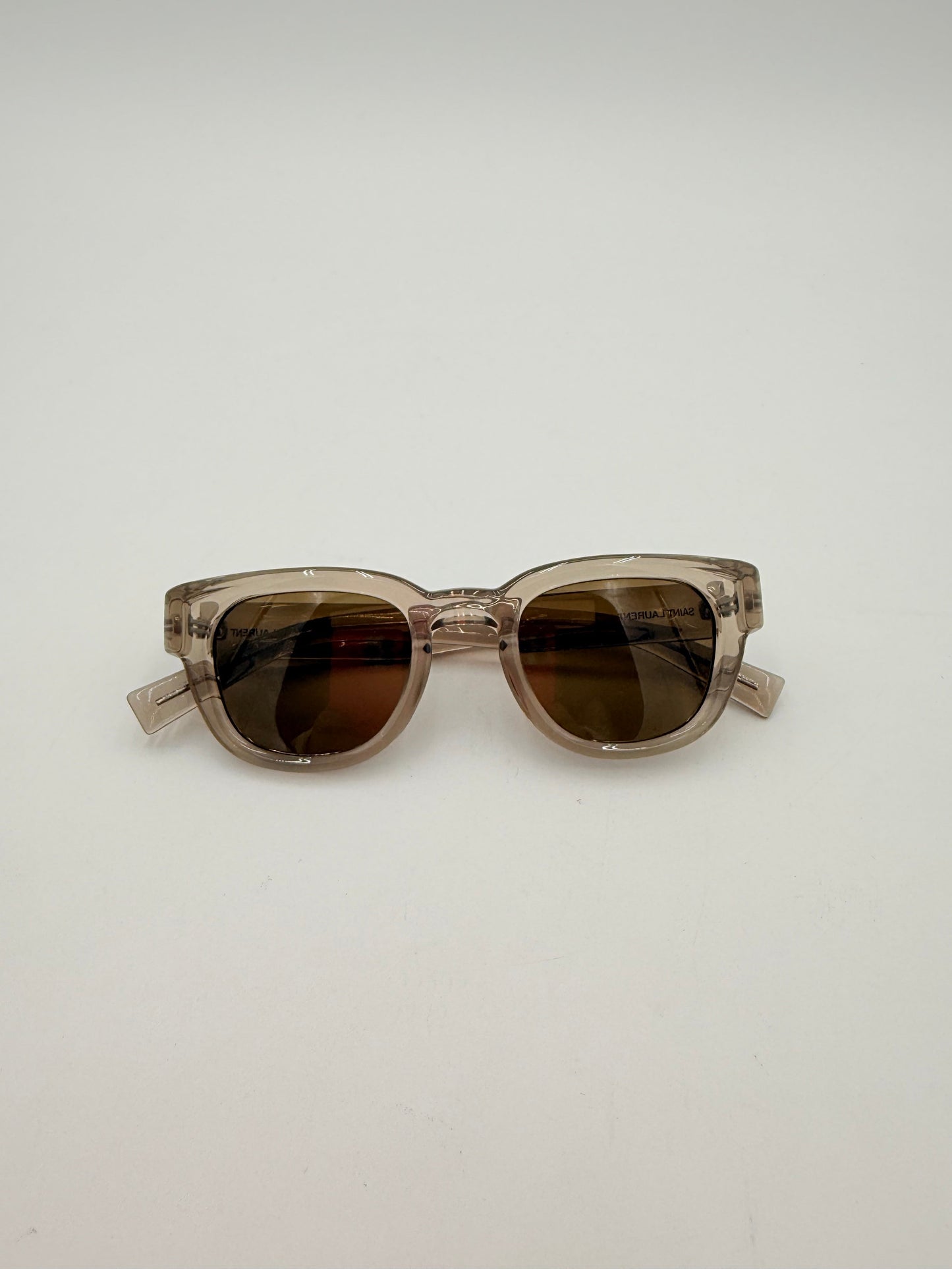 Sunglasses Luxury Designer By Yves Saint Laurent In Beige