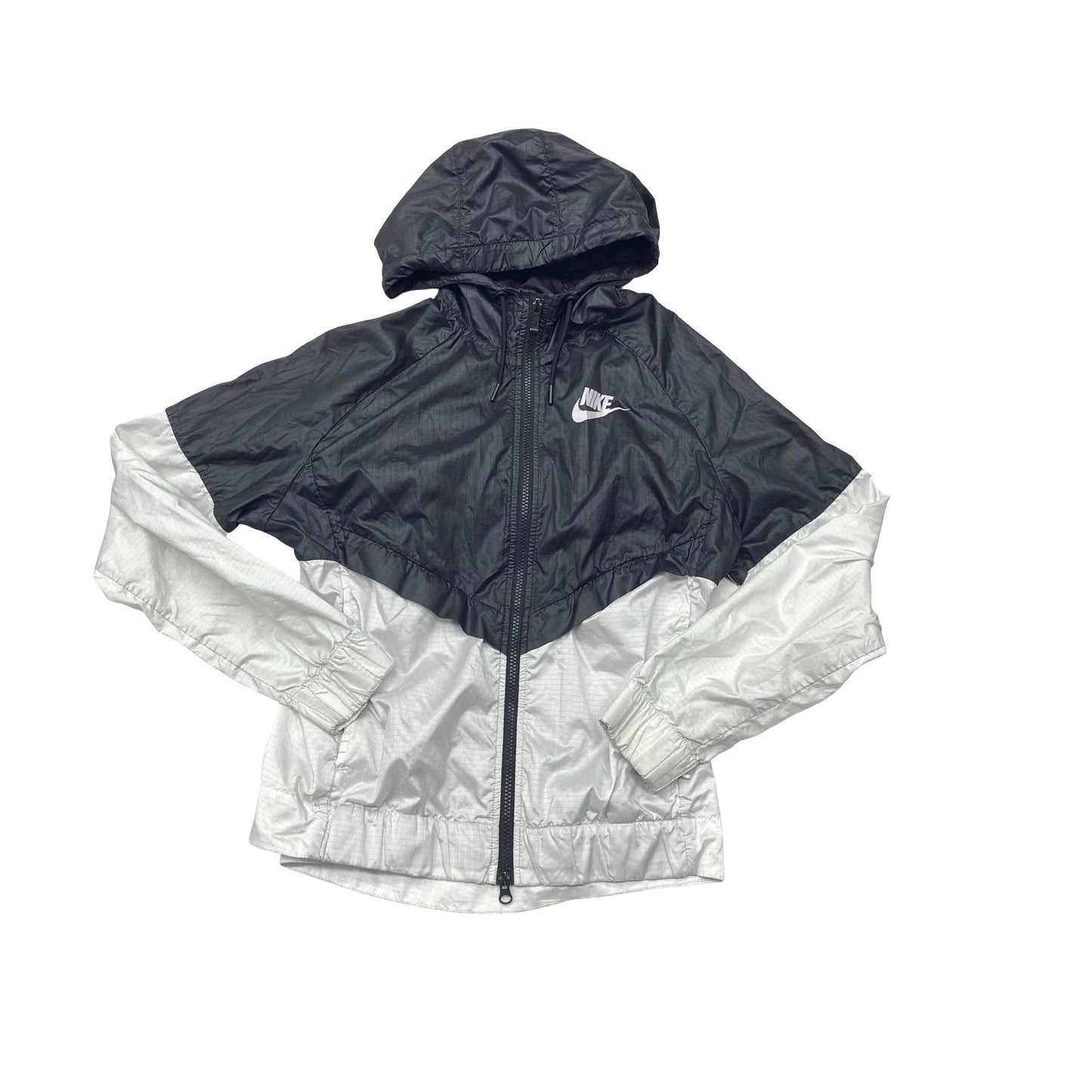 Jacket Windbreaker By Nike In Black & Grey, Size:M