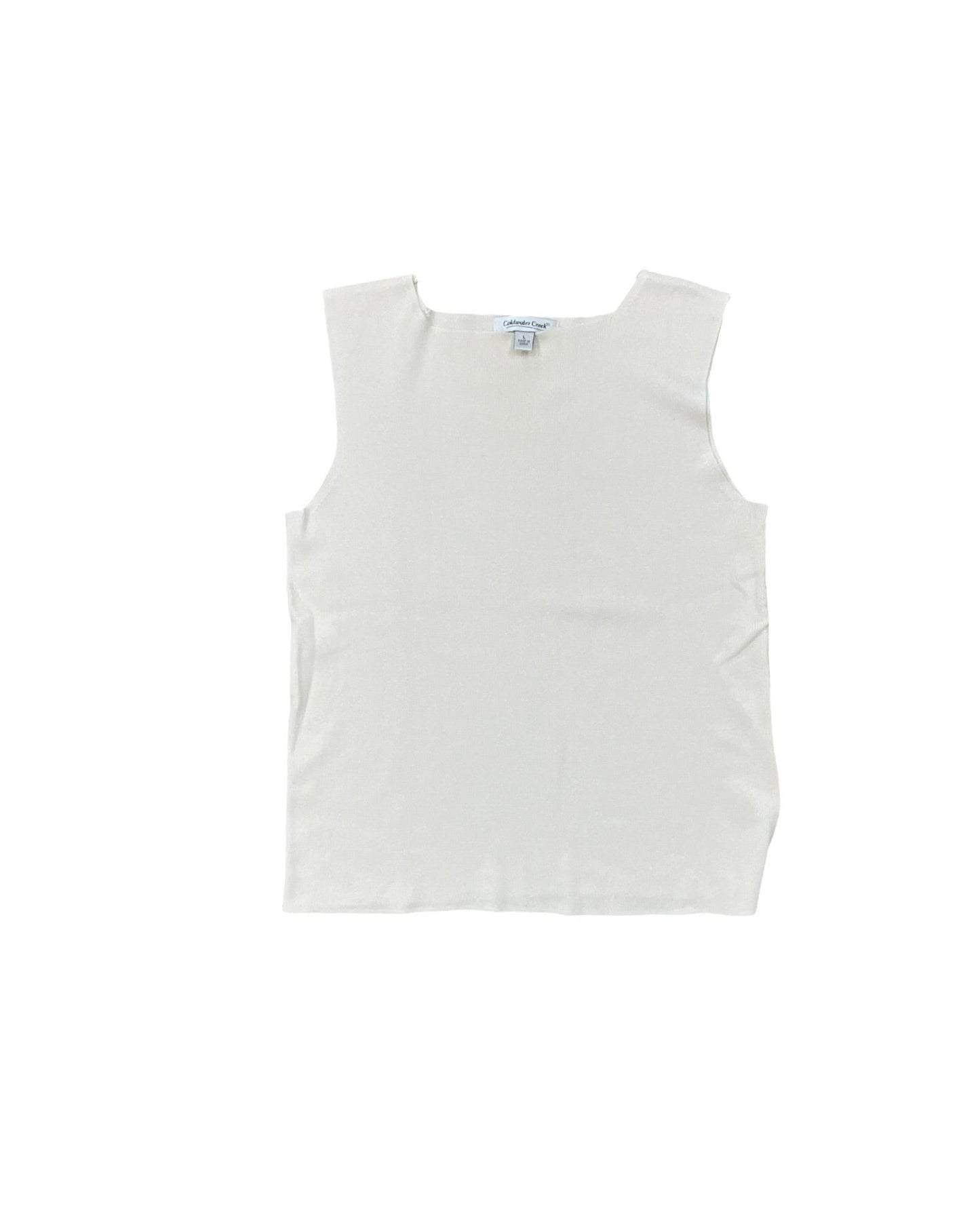 Top Sleeveless By Coldwater Creek In Cream, Size:L