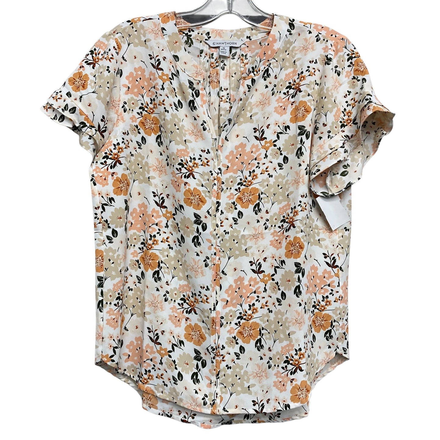 Top Sleeveless By 41 Hawthorn In Orange & White, Size:Xsp