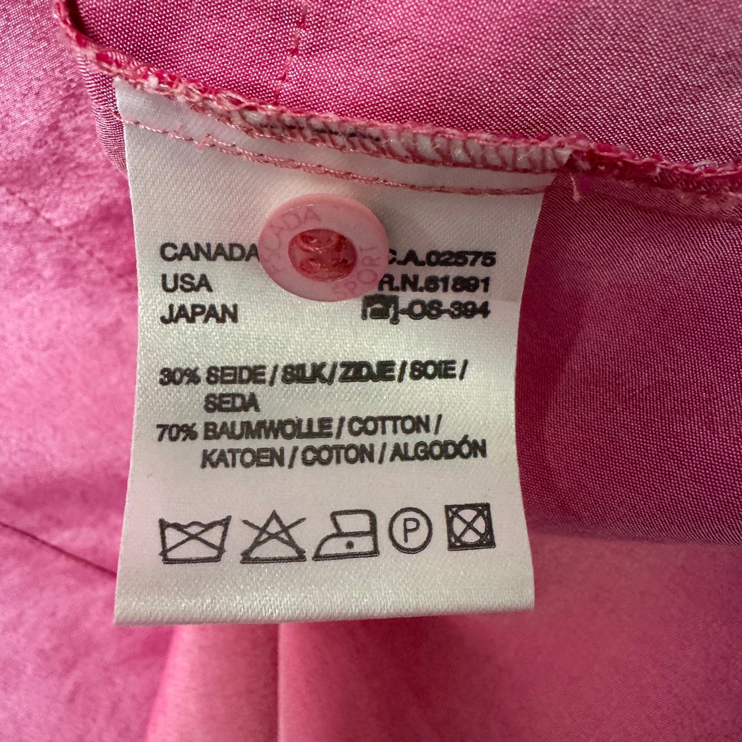 Silk Blend Shirt Designer By Escada Sport In Pink, Size: M (38 EU)