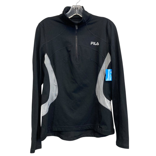 Athletic Jacket By Fila In Black & Grey, Size:M