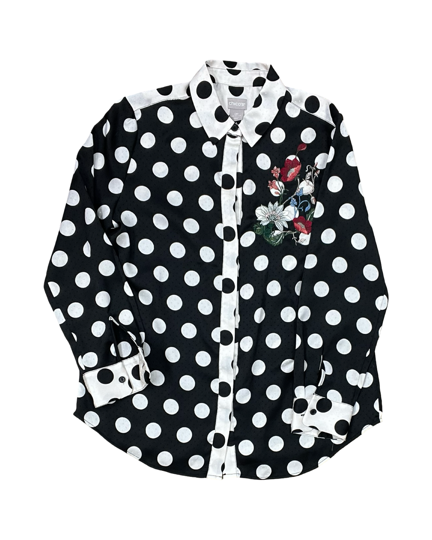 Top Ss By Chicos In Black & White, Size:Sp