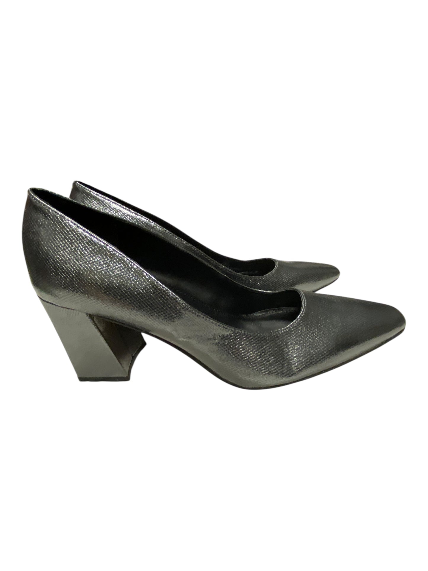 Shoes Heels Block By Marc Fisher In Silver, Size:8.5