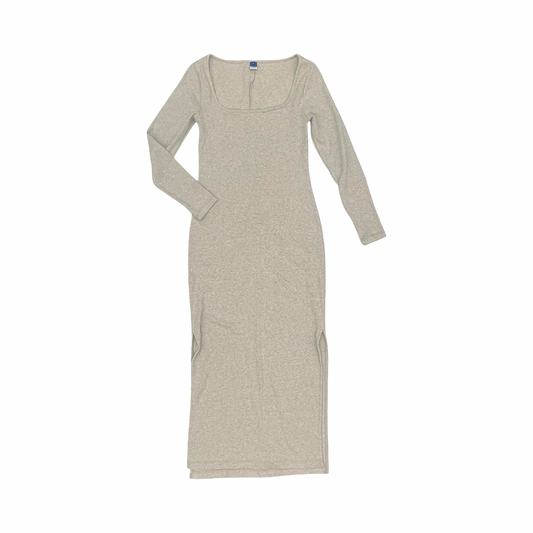 Dress Casual Midi By Old Navy In Tan, Size:S