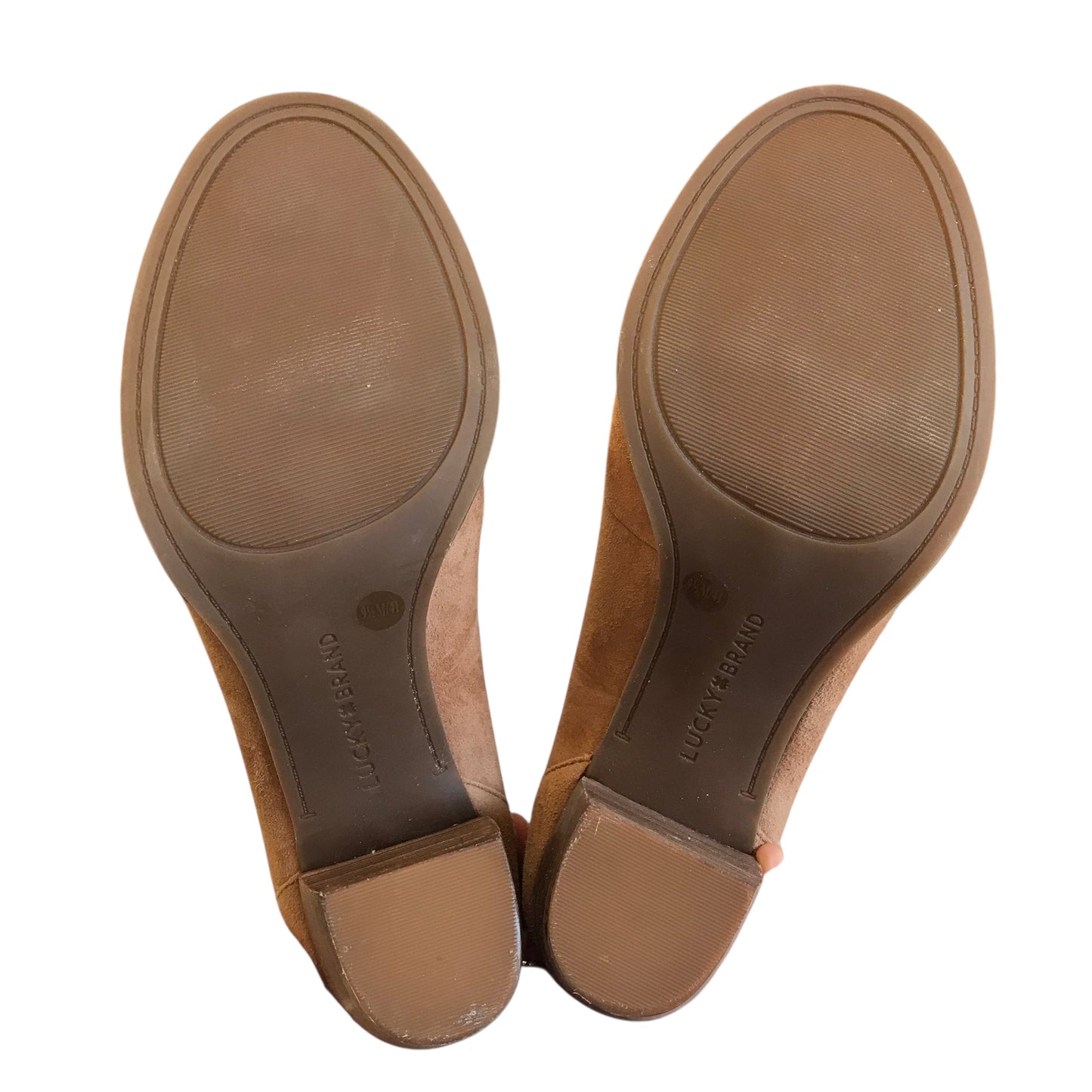 Boots Ankle Heels By Lucky Brand In Tan, Size:9.5