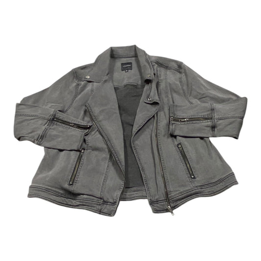 Jacket Denim By Liverpool In Grey Denim, Size:2X