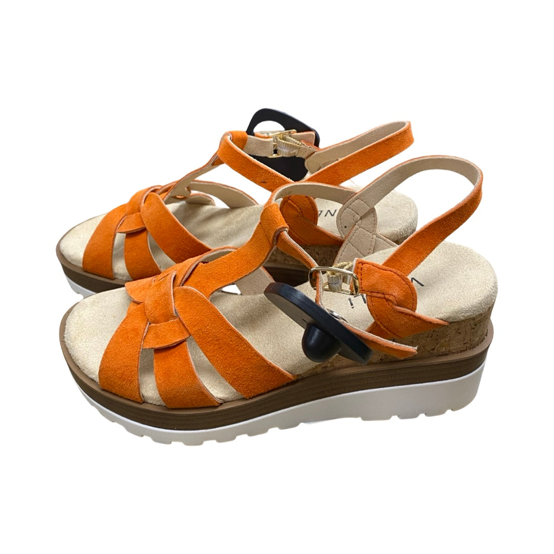 Sandals Heels Wedge By Vaneli In Orange, Size:5.5