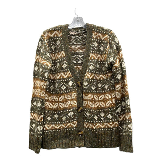 Sweater Cardigan By Mystree In Green & Orange, Size:L