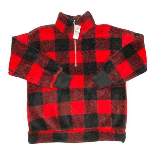 Jacket Faux Fur & Sherpa By Loft In Black & Red, Size:M