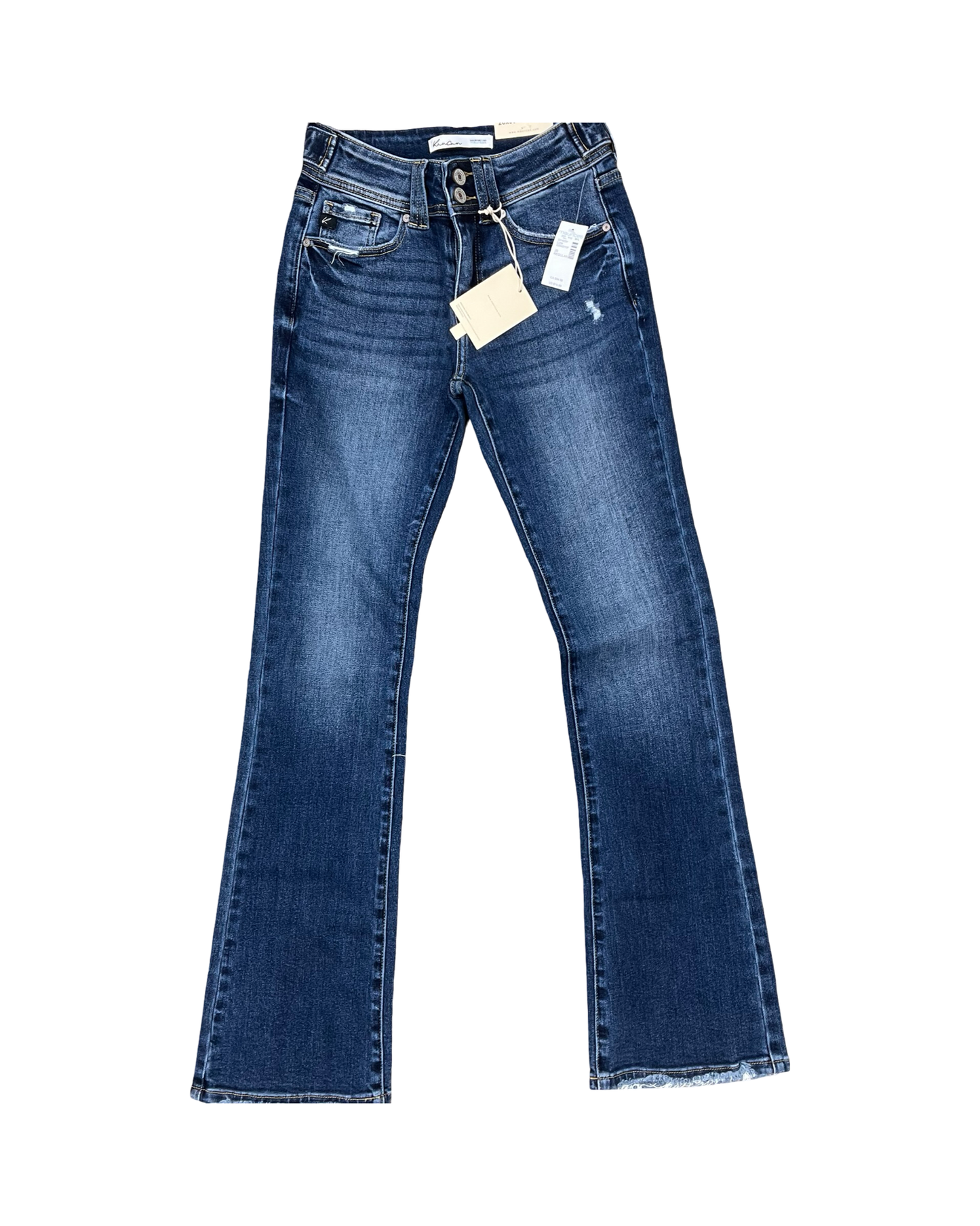 Jeans Boot Cut By Kancan In Blue Denim, Size:2L