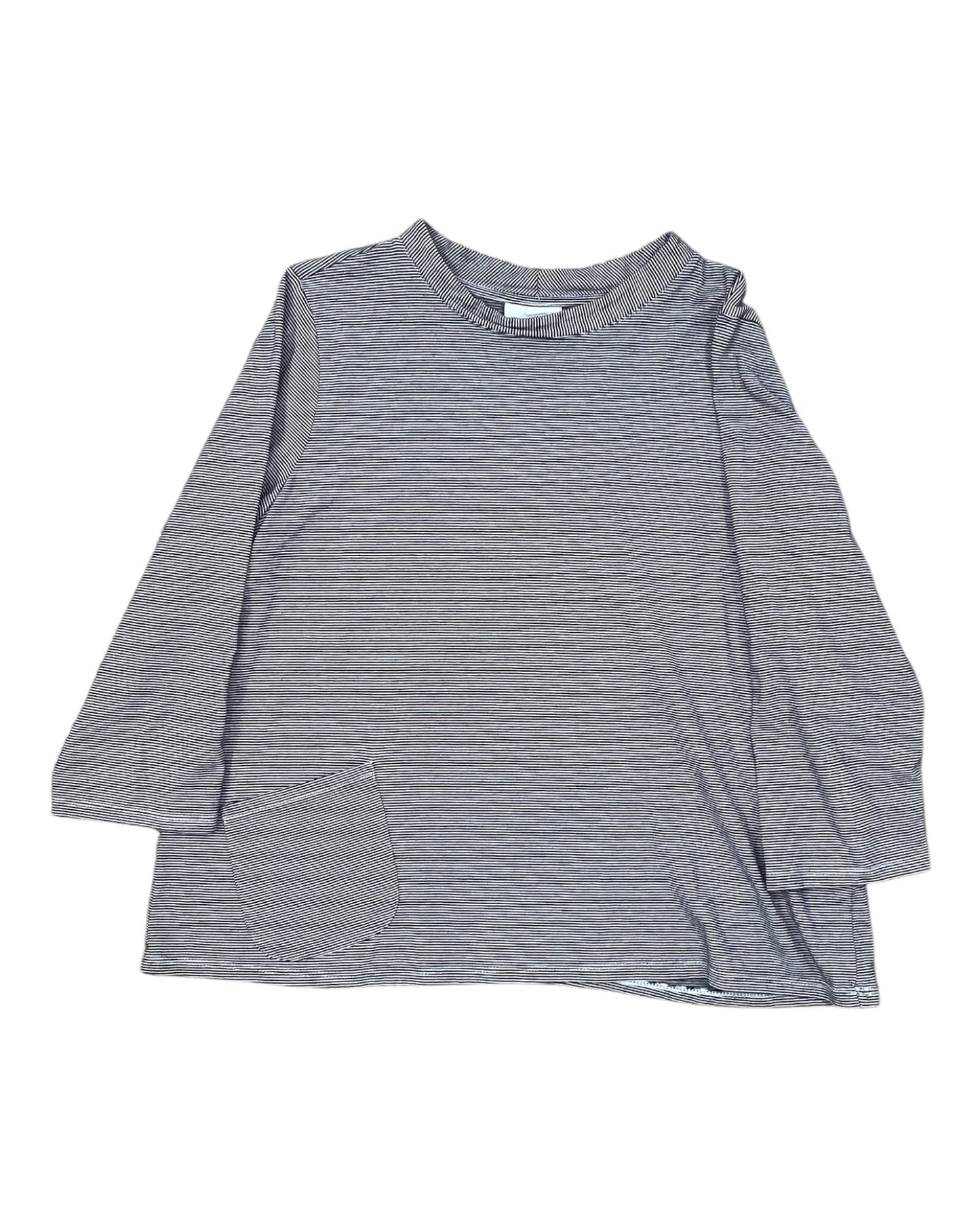 Top 3/4 Sleeve By Pure Jill In Black & White, Size:Mp