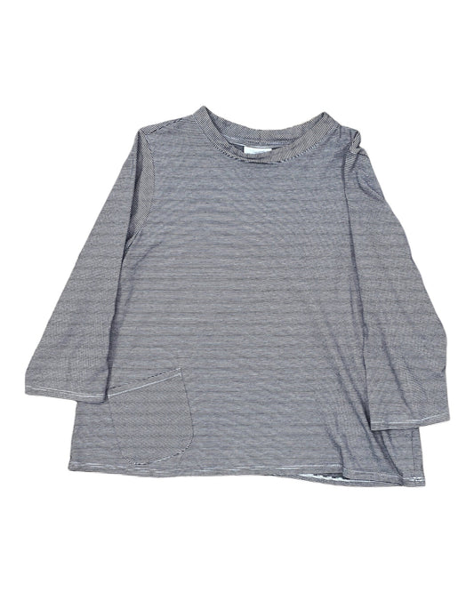 Top 3/4 Sleeve By Pure Jill In Black & White, Size:Mp