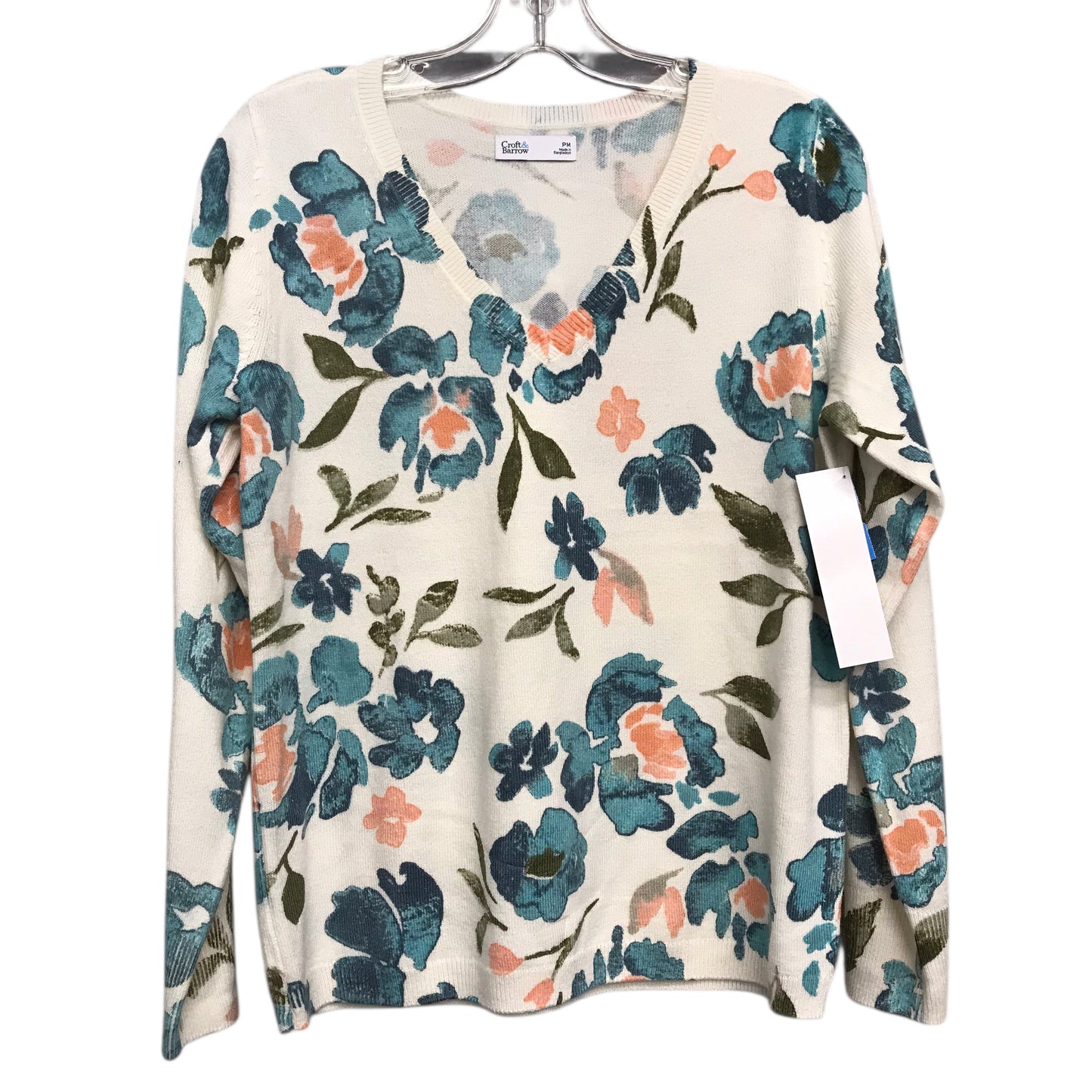 Sweater By Croft And Barrow In Floral Print, Size:Mp