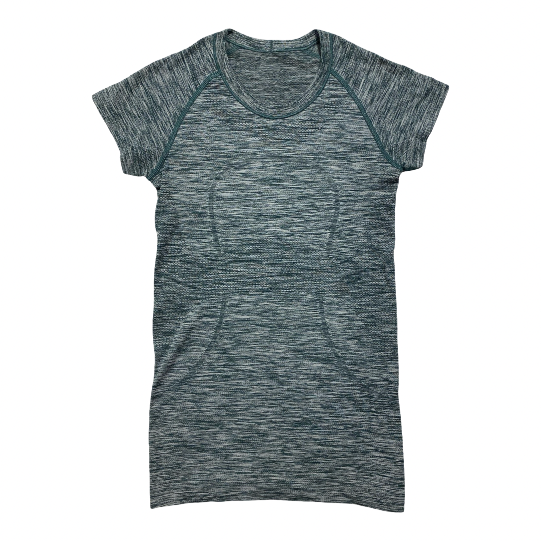 Athletic Top Ss By Lululemon In Green, Size:4