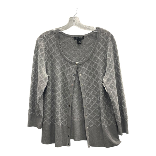 Sweater Cardigan By White House Black Market In Grey, Size:Xl