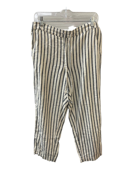 Pants Linen By J. Crew In Blue & Cream, Size:6