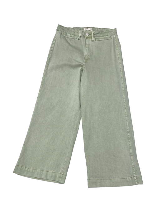 Pants Wide Leg By Oat In Green Denim, Size:6