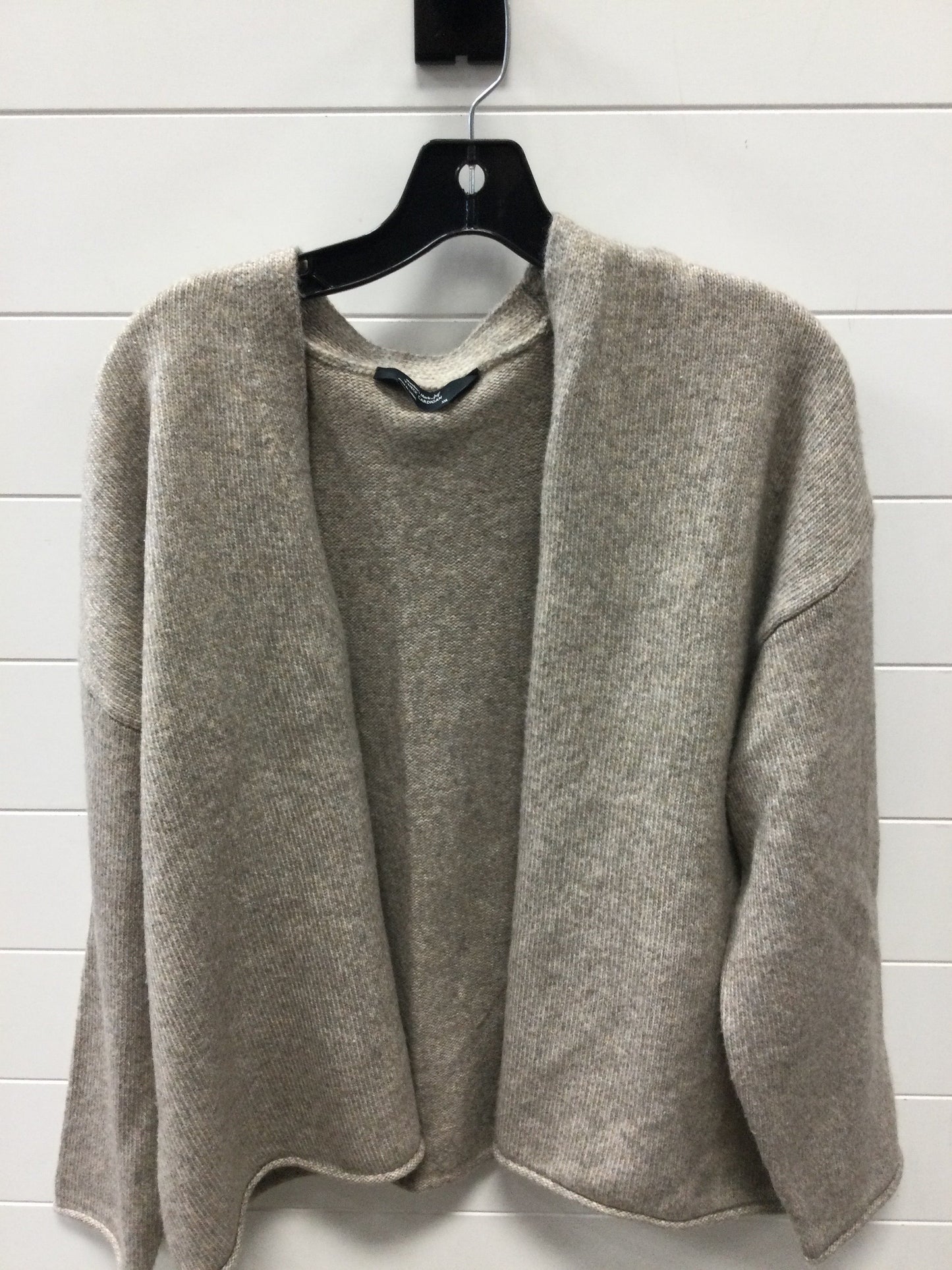 Sweater Cardigan By Members Mark In Taupe, Size:1X