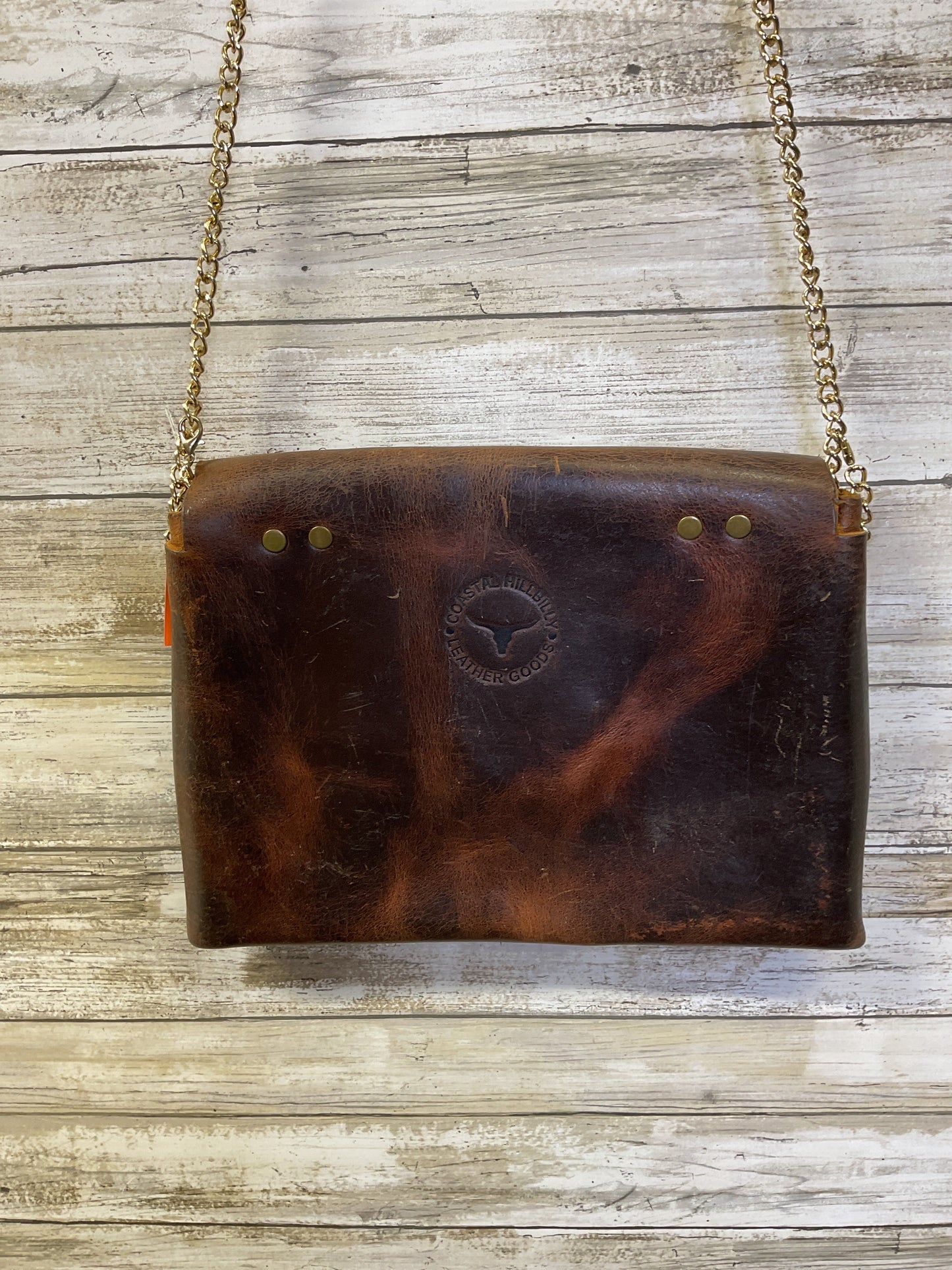 Crossbody Leather By Cmb In Brown, Size:Medium