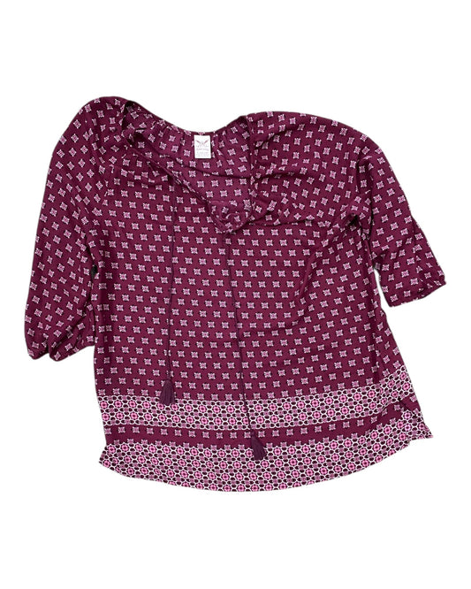 Top 3/4 Sleeve By Faded Glory In Red, Size:L