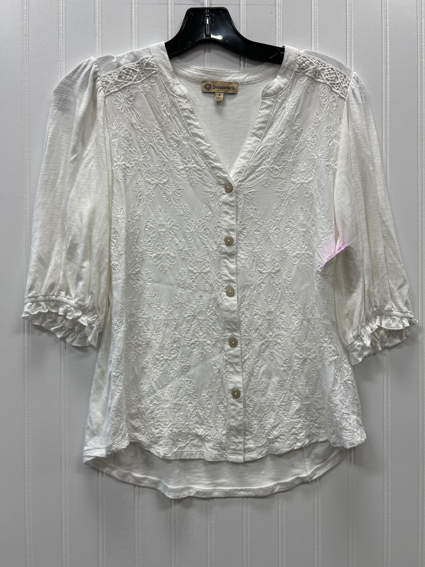 Top 3/4 Sleeve By Democracy In White, Size:S