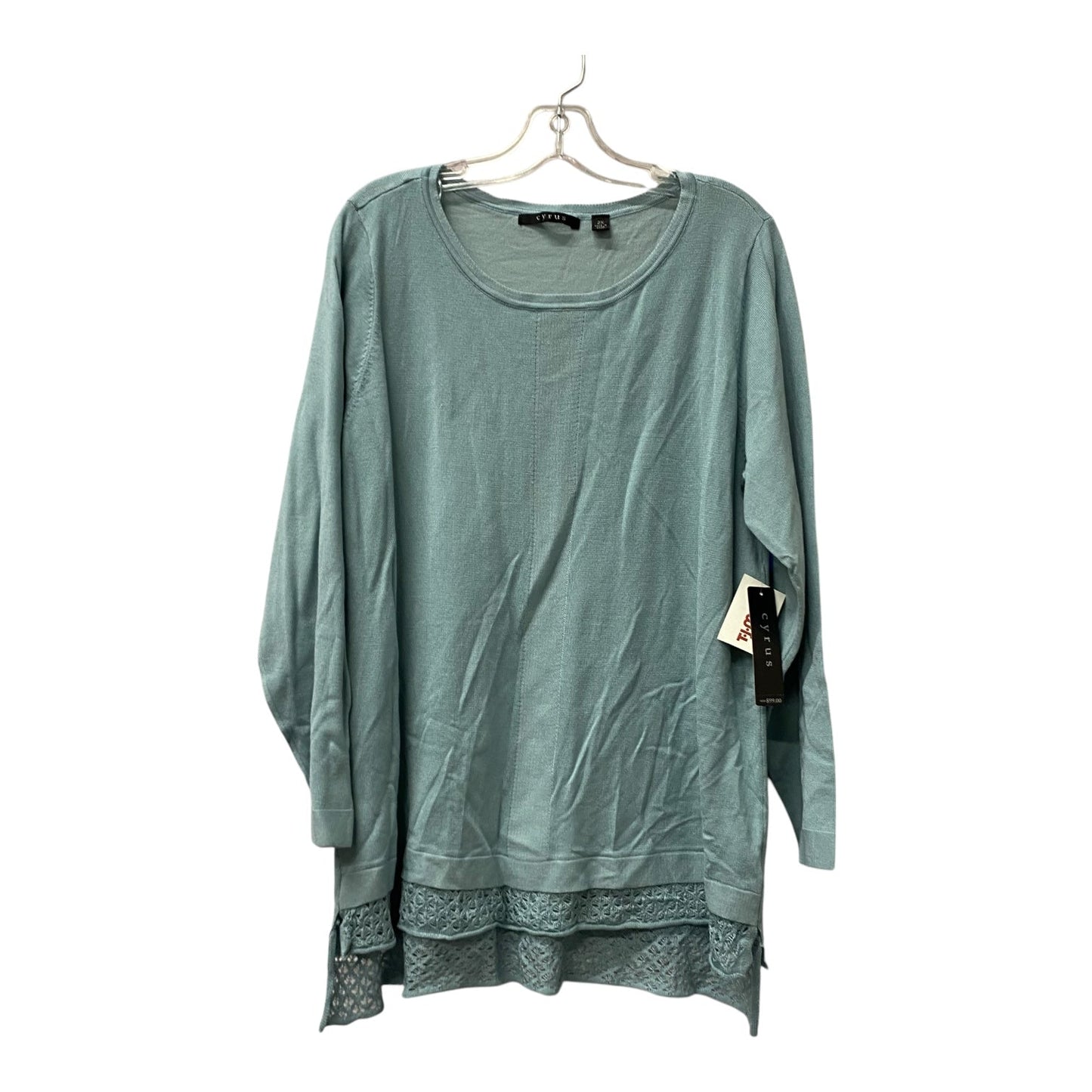 Top Ls By Cyrus Knits In Blue, Size:2X