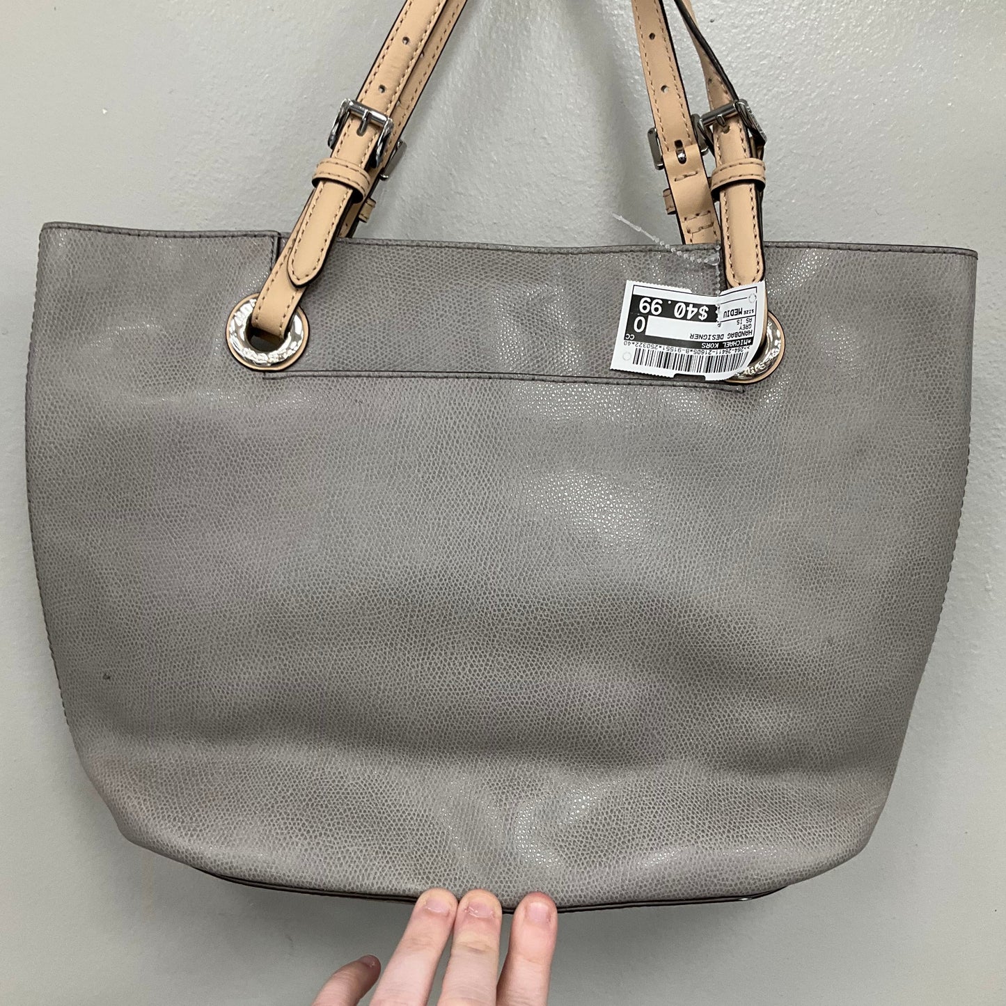 Handbag Designer By Michael Kors In Grey, Size:Medium