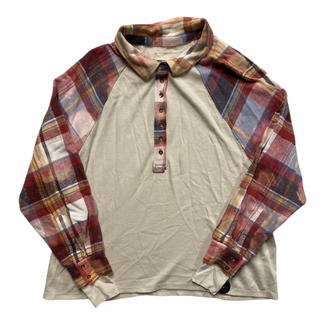 Top Ls By We The Free In Plaid Pattern, Size:S