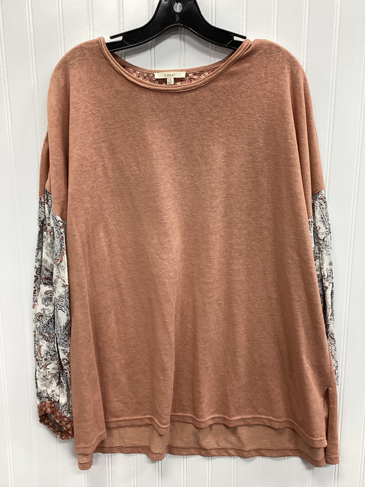 Top Ls By Easel In Orange, Size:1X