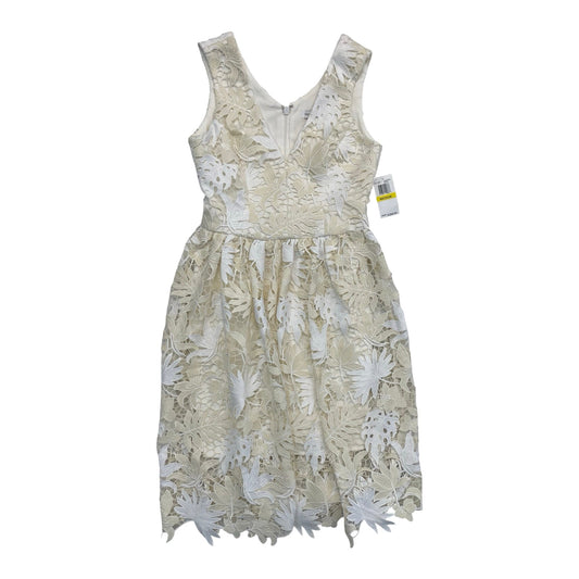 Dress Party Midi By Dress The Population In Cream & Tan, Size:M