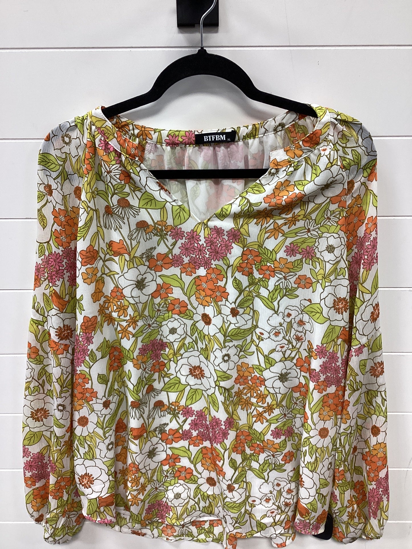 Top Ls By Btfbm In Floral Print, Size:Xl