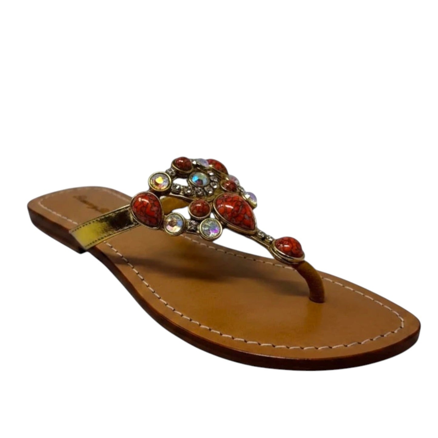 Sandals Flats By Tommy Bahama In Orange & Tan, Size: 9