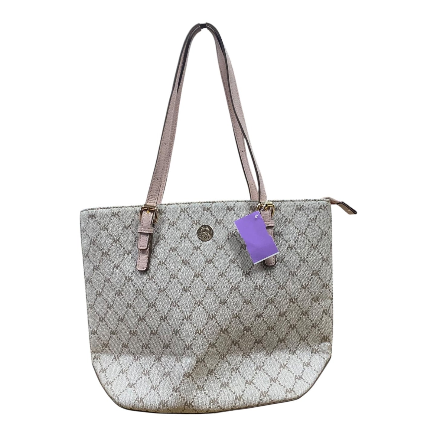 Handbag By Anne Klein In Pink & Tan, Size:Medium