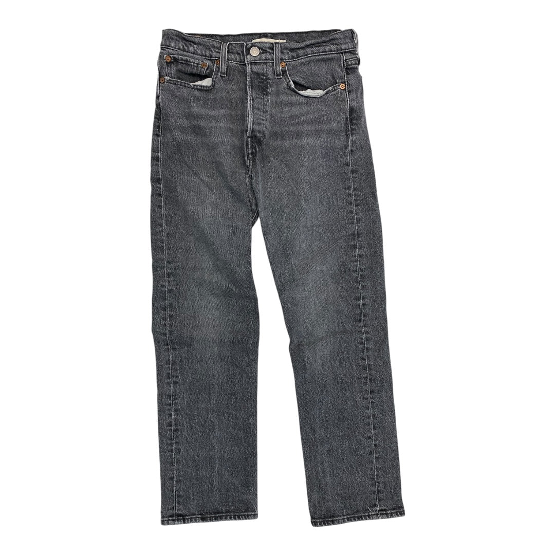 Jeans Straight By Levis In Grey Denim, Size:4