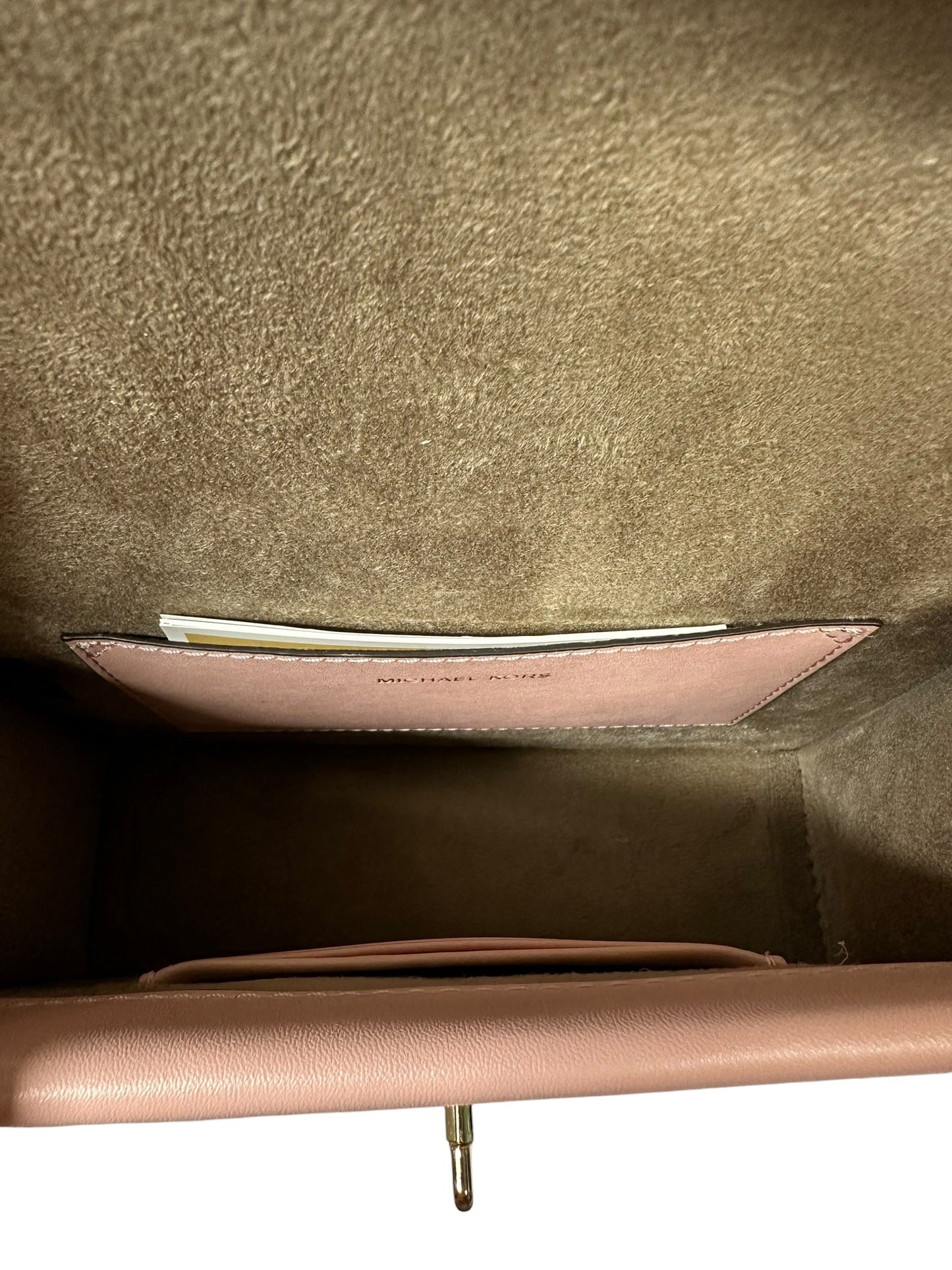 Handbag Designer By Michael Kors In Gold & Pink, Size:Small