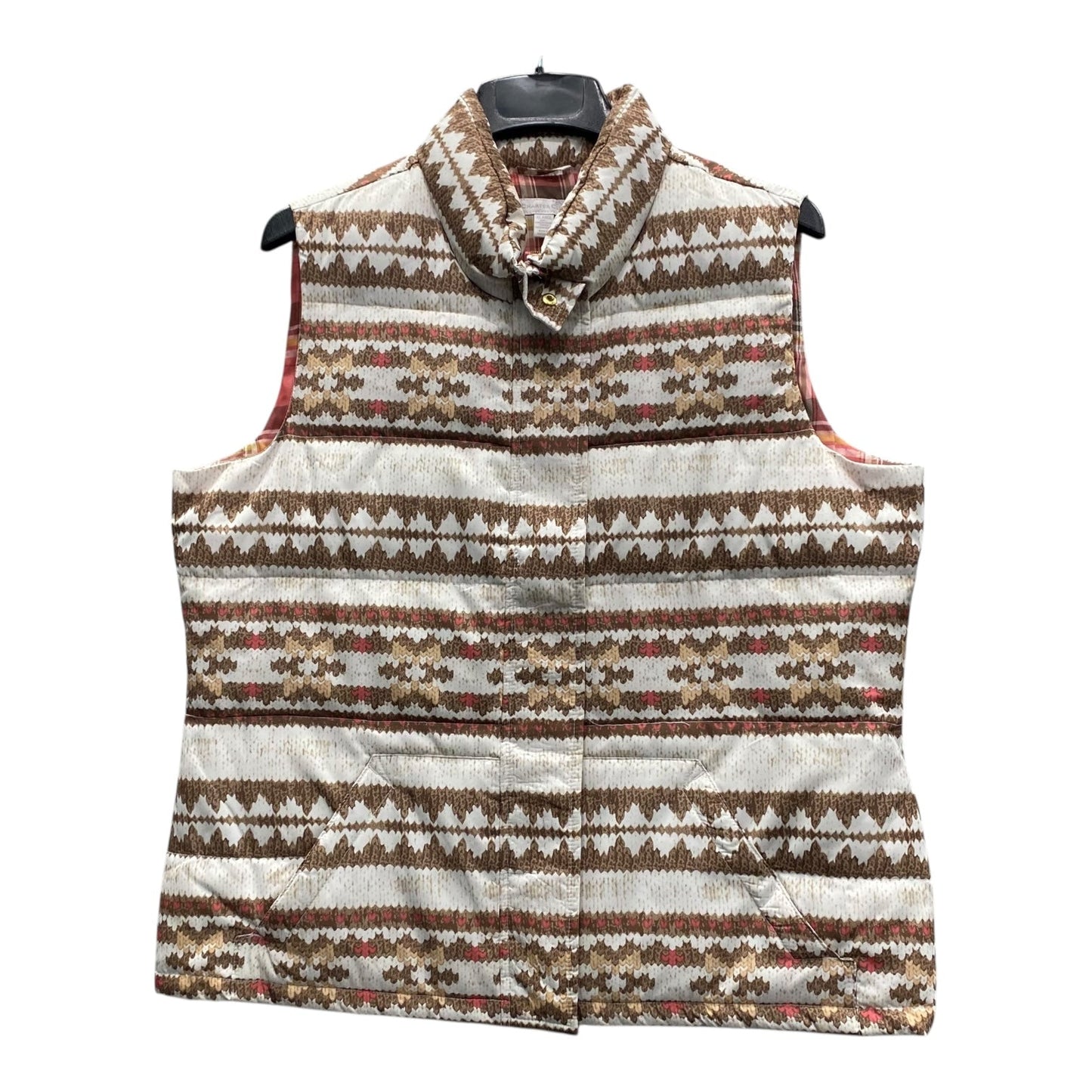 Vest Puffer & Quilted By Charter Club In Brown, Size:Xl