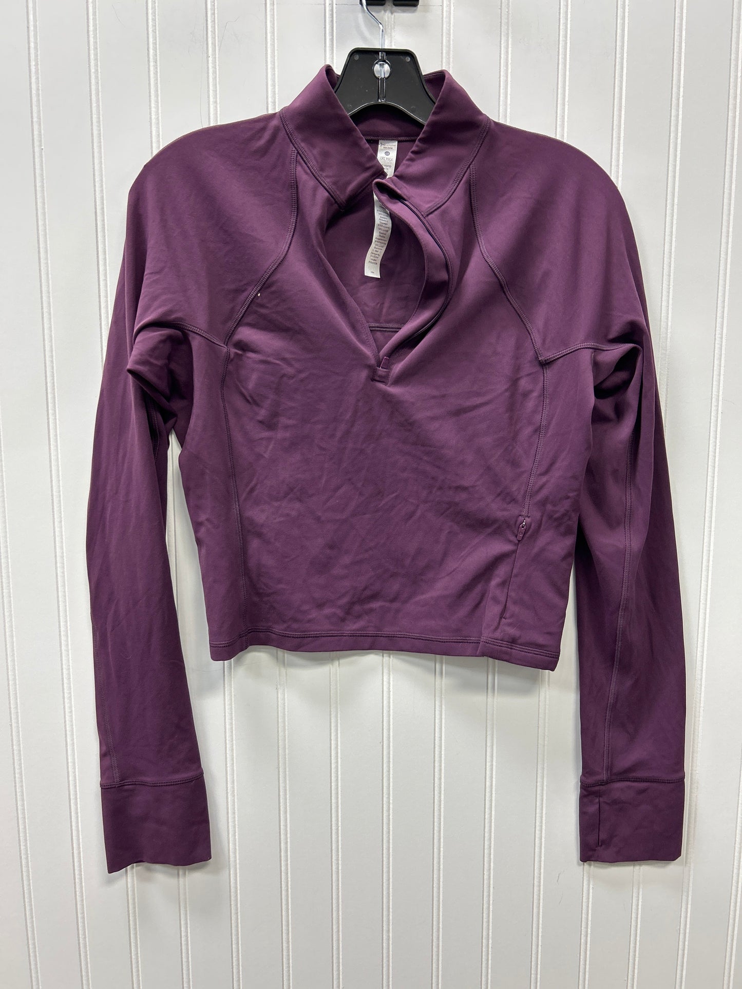Athletic Top Ls Collar By Crz Yoga In Purple, Size:M