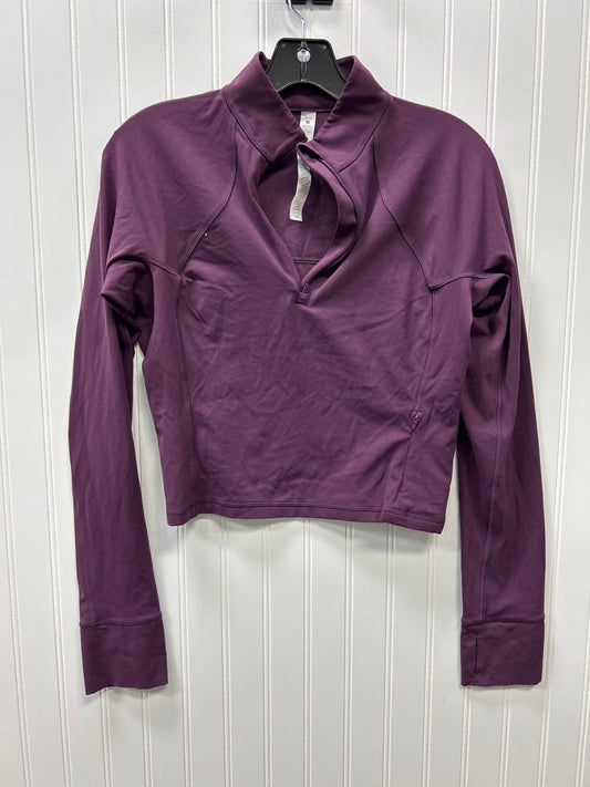 Athletic Top Ls Collar By Crz Yoga In Purple, Size:M
